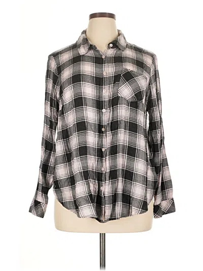 Pre-owned Torrid Long Sleeve Button Down Shirt In Silver
