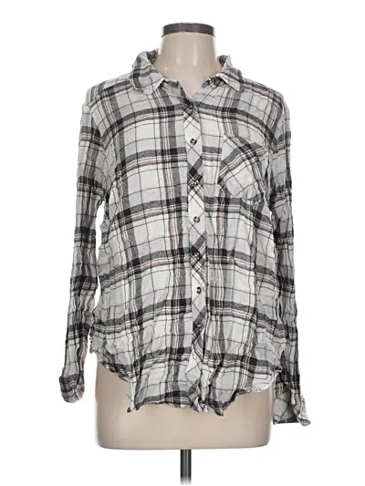 Pre-owned Torrid Long Sleeve Button Down Shirt In Silver