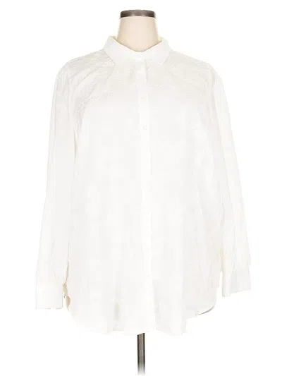 Pre-owned Torrid Long Sleeve Button Down Shirt In White