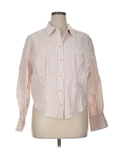 Torrid Long Sleeve Button Down Shirt In Neutral