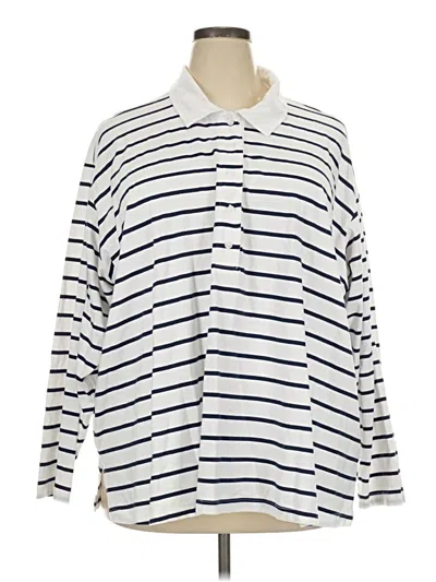 Pre-owned Torrid Long Sleeve Button Down Shirt In White