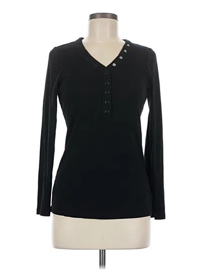 Pre-owned Torrid Long Sleeve Henley Shirt In Black