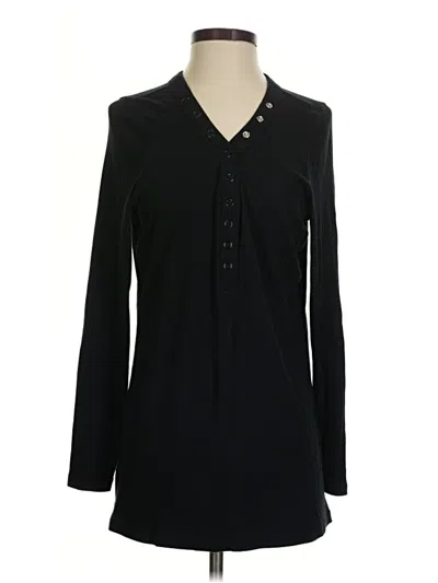 Pre-owned Torrid Long Sleeve Henley Shirt In Black