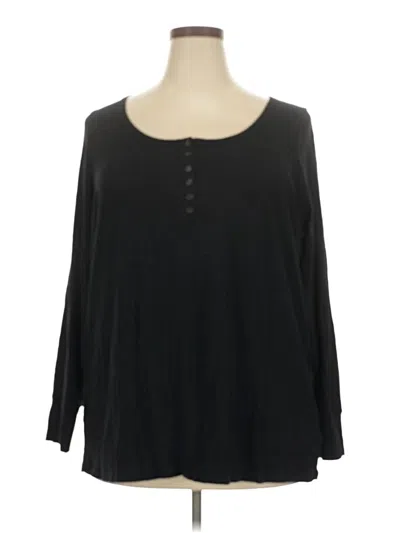 Pre-owned Torrid Long Sleeve Henley Shirt In Black