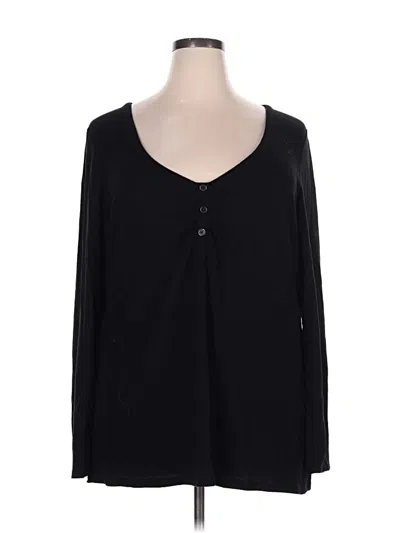 Pre-owned Torrid Long Sleeve Henley Shirt In Black