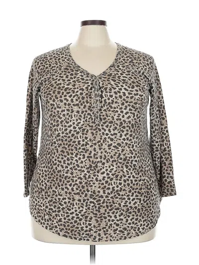 Pre-owned Torrid Long Sleeve Henley Shirt In Brown