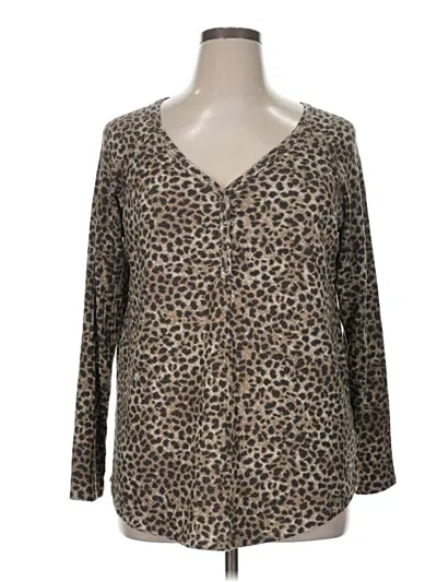 Pre-owned Torrid Long Sleeve Henley Shirt In Brown