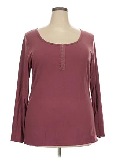 Pre-owned Torrid Long Sleeve Henley Shirt In Burgundy