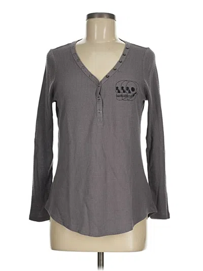 Pre-owned Torrid Long Sleeve Henley Shirt In Gray