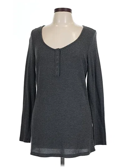 Pre-owned Torrid Long Sleeve Henley Shirt In Gray