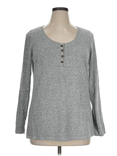 Pre-owned Torrid Long Sleeve Henley Shirt In Gray