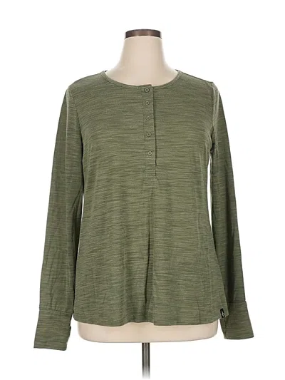 Pre-owned Torrid Long Sleeve Henley Shirt In Green