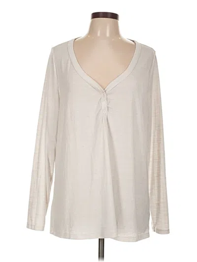 Pre-owned Torrid Long Sleeve Henley Shirt In Ivory