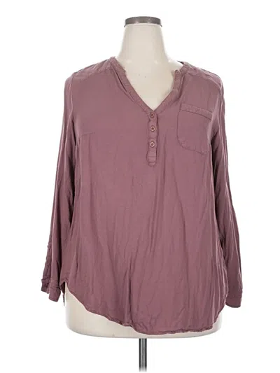 Pre-owned Torrid Long Sleeve Henley Shirt In Pink