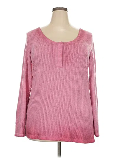 Pre-owned Torrid Long Sleeve Henley Shirt In Pink