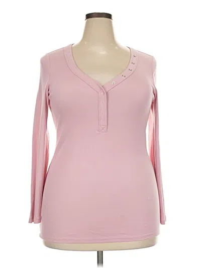 Pre-owned Torrid Long Sleeve Henley Shirt In Pink