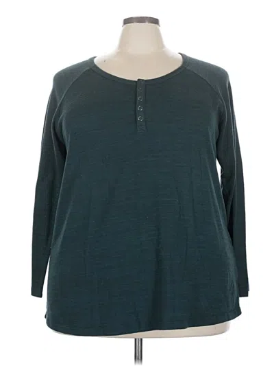 Pre-owned Torrid Long Sleeve Henley Shirt In Teal