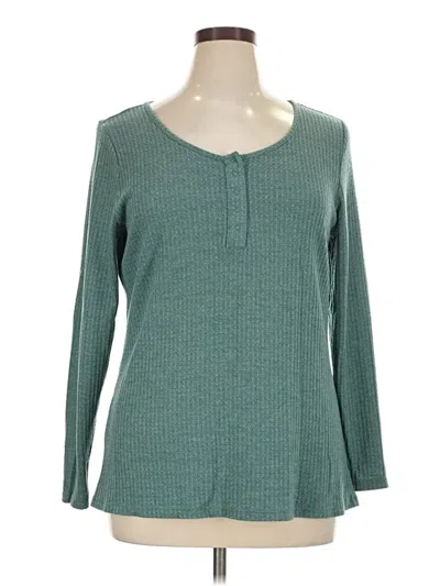 Pre-owned Torrid Long Sleeve Henley Shirt In Teal