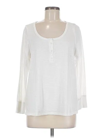 Pre-owned Torrid Long Sleeve Henley Shirt In White
