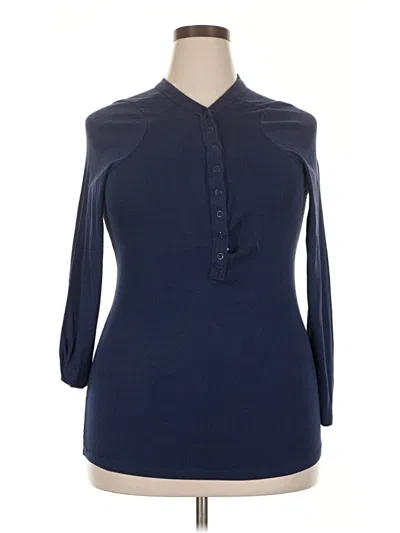 Pre-owned Torrid Long Sleeve Polo Shirt In Blue