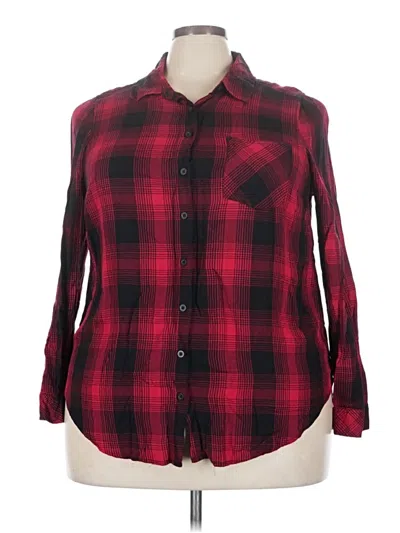 Pre-owned Torrid Long Sleeve Polo Shirt In Red