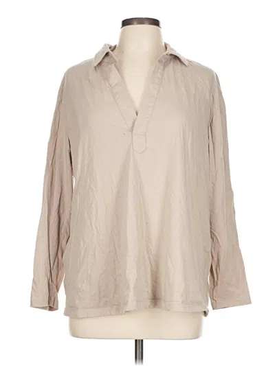 Pre-owned Torrid Long Sleeve Polo Shirt In Tan