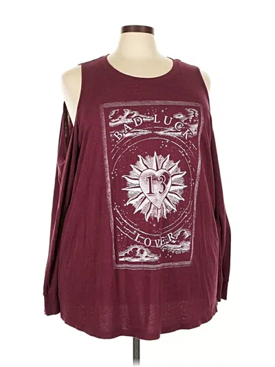 Pre-owned Torrid Long Sleeve T-shirt In Burgundy