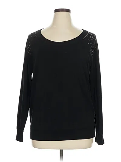 Pre-owned Torrid Long Sleeve Top Black Boatneck Tops