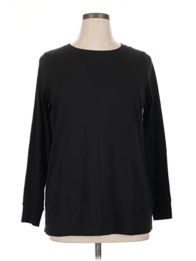 Pre-owned Torrid Long Sleeve Top Black Crew Neck Tops