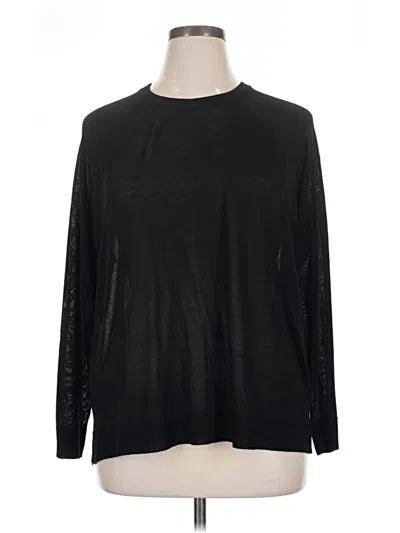 Torrid Long Sleeve Top Black Crew Neck Tops