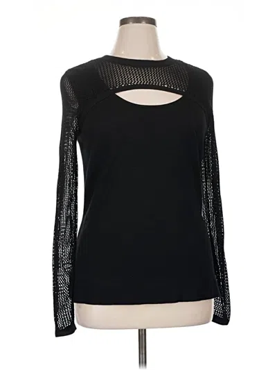Pre-owned Torrid Long Sleeve Top Black Keyhole Neckline Tops