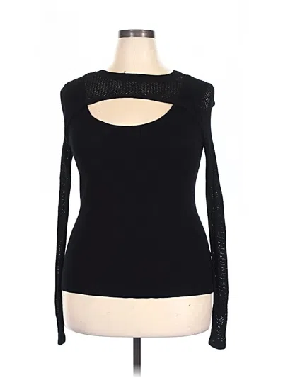 Pre-owned Torrid Long Sleeve Top Black Keyhole Neckline Tops