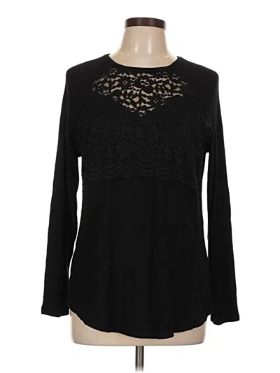 Pre-owned Torrid Long Sleeve Top Black Keyhole Neckline Tops