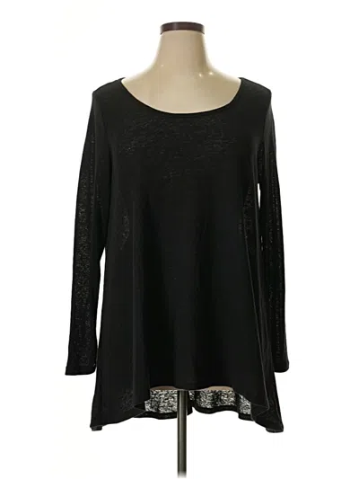 Torrid Long Sleeve Top Black Scoop Neck Tops
