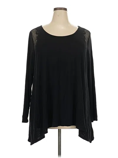 Pre-owned Torrid Long Sleeve Top Black Scoop Neck Tops