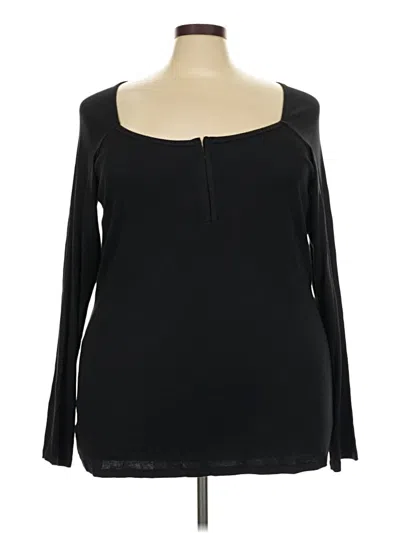 Torrid Long Sleeve Top Black Scoop Neck Tops