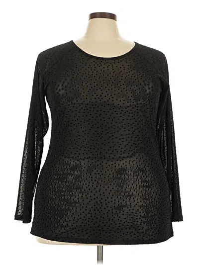 Torrid Long Sleeve Top Black Stars Pattern Boatneck Tops