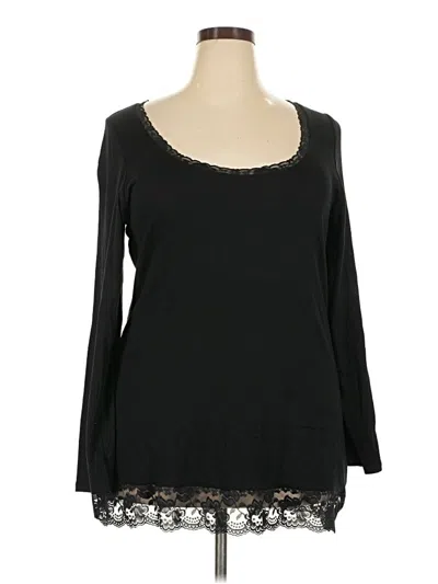 Pre-owned Torrid Long Sleeve Top Black Sweetheart Neckline Tops