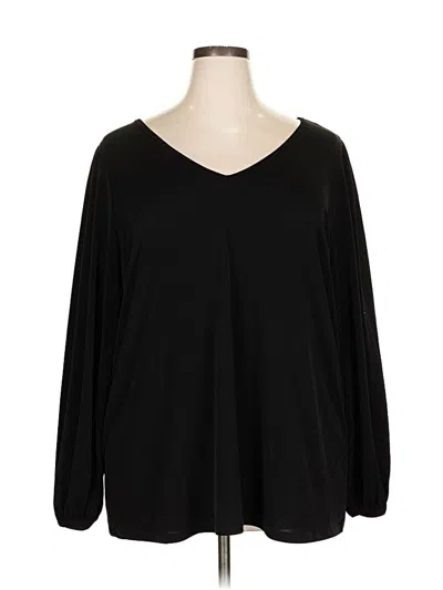 Pre-owned Torrid Long Sleeve Top Black V Neck Tops