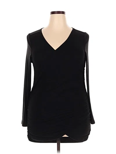 Pre-owned Torrid Long Sleeve Top Black V Neck Tops