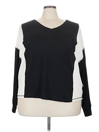 Pre-owned Torrid Long Sleeve Top Black V Neck Tops