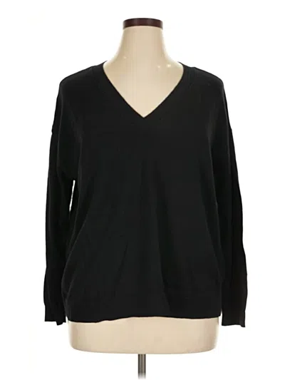 Pre-owned Torrid Long Sleeve Top Black V-neck Tops