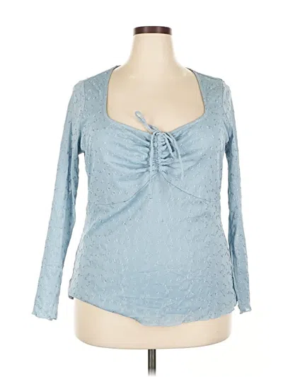 Torrid Long Sleeve Top Blue Sweetheart Neckline Tops