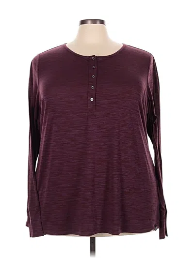 Pre-owned Torrid Long Sleeve Top Burgundy Crew Neck Tops