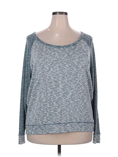 Pre-owned Torrid Long Sleeve Top Gray Boatneck Tops