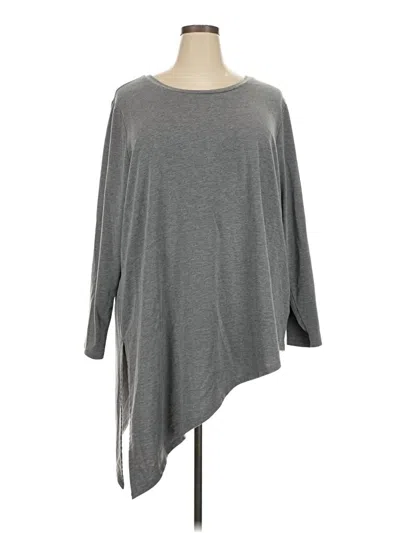 Pre-owned Torrid Long Sleeve Top Gray Boatneck Tops