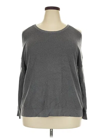 Pre-owned Torrid Long Sleeve Top Gray Crew Neck Tops