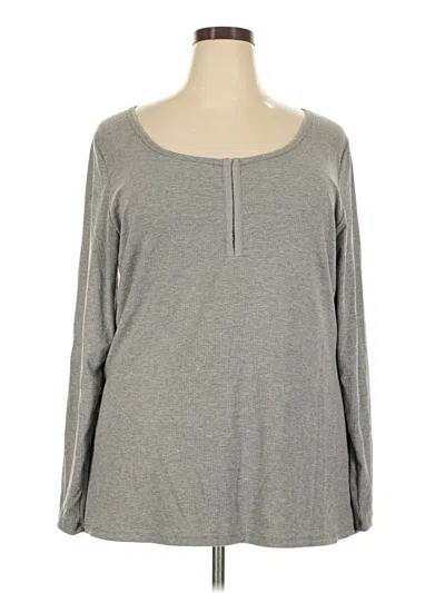 Pre-owned Torrid Long Sleeve Top Gray Scoop Neck Tops