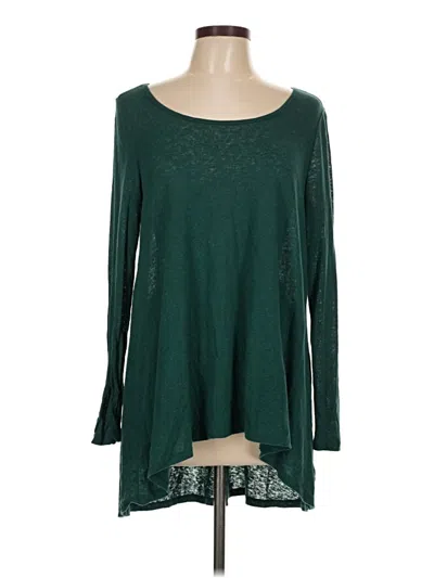 Pre-owned Torrid Long Sleeve Top Green Scoop Neck Tops