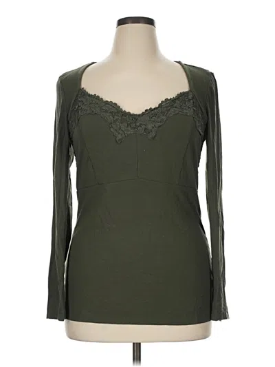 Pre-owned Torrid Long Sleeve Top Green Sweetheart Neckline Tops